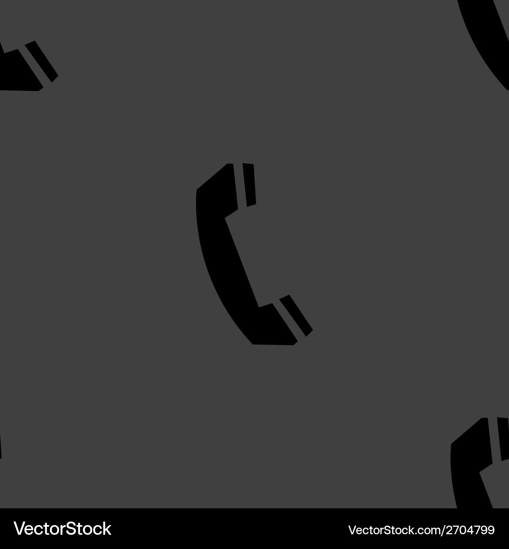 Phone web icon flat design seamless gray pattern Vector Image