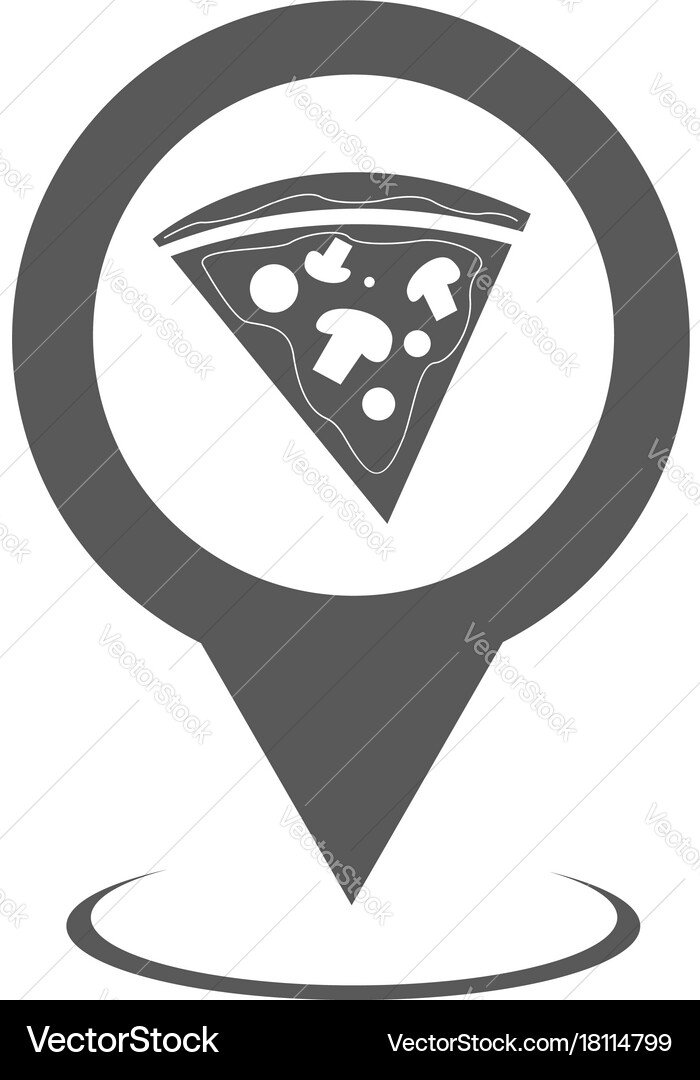 Pizza map pointer icon simple vector image