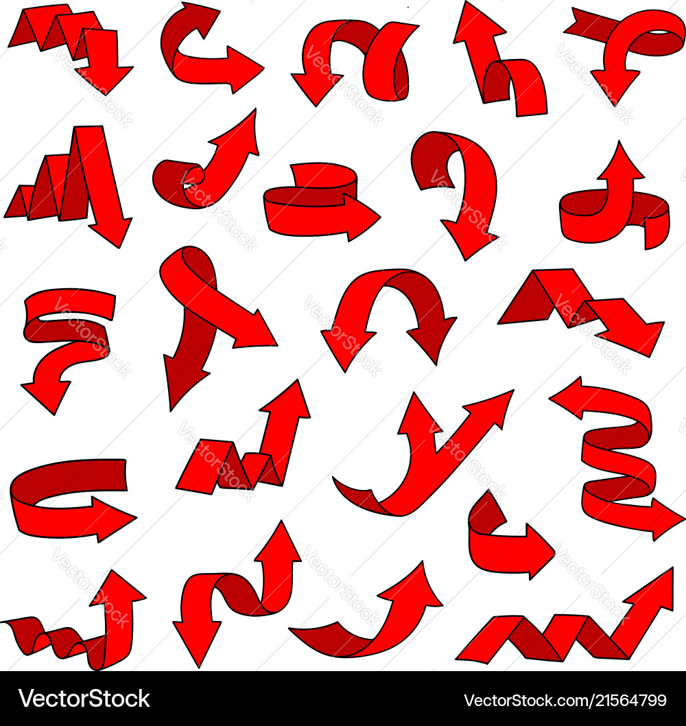 Red Ribbon Pointers vector image