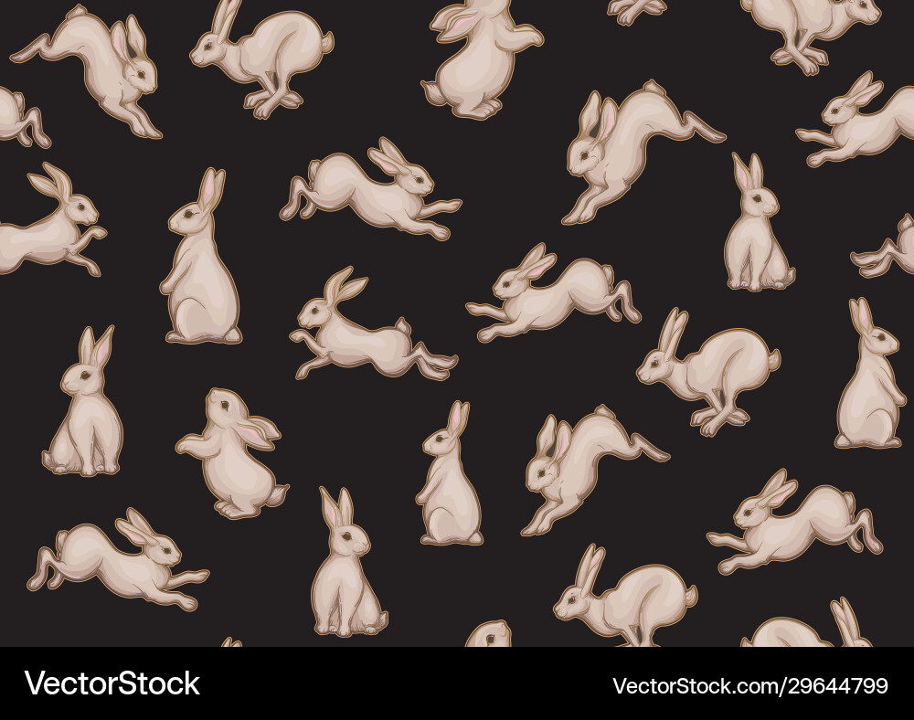 Seamless pattern background with cute rabbits Seamless pattern background with cute rabbits vector image