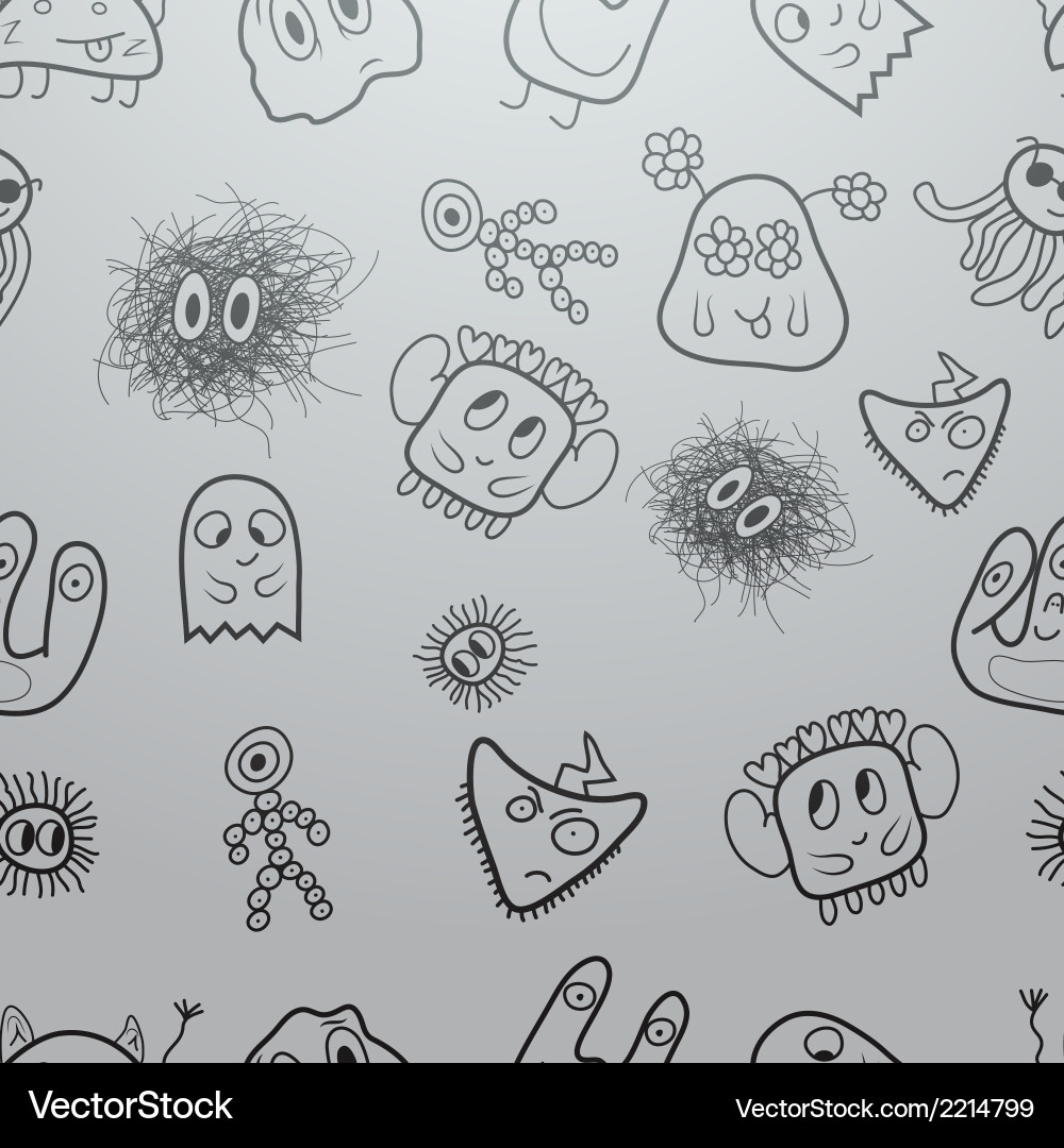 Seamless pattern with monsters vector image