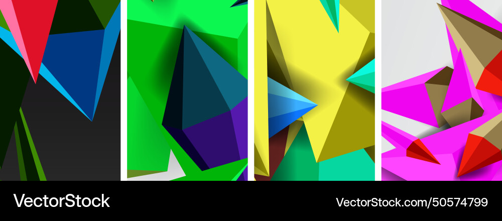Triangle abstract concepts poster set Vector Image