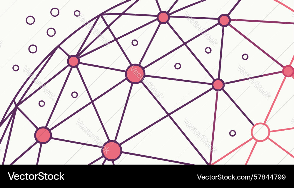 Vibrant geometric network structure with nodes Vector Image