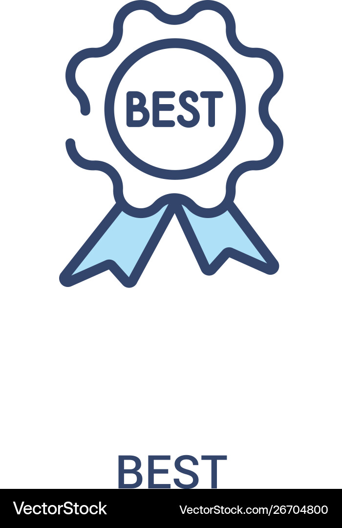 Best concept 2 colored icon simple line element Best concept 2 colored icon simple line element Vector Image