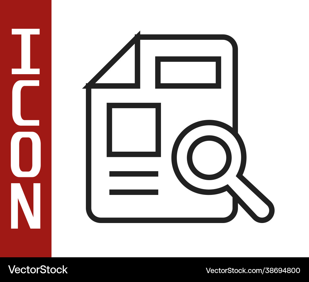 Black line document with graph chart icon isolated Black line document with graph chart icon isolated vector image