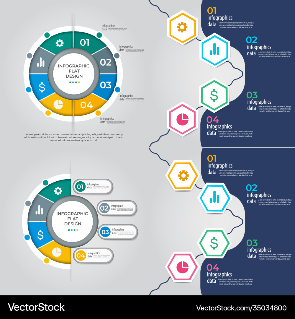 Business data visualization process chart vector image