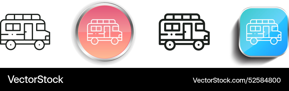 Caravan icon thin linear regular and button style Caravan icon thin linear regular and button style vector image