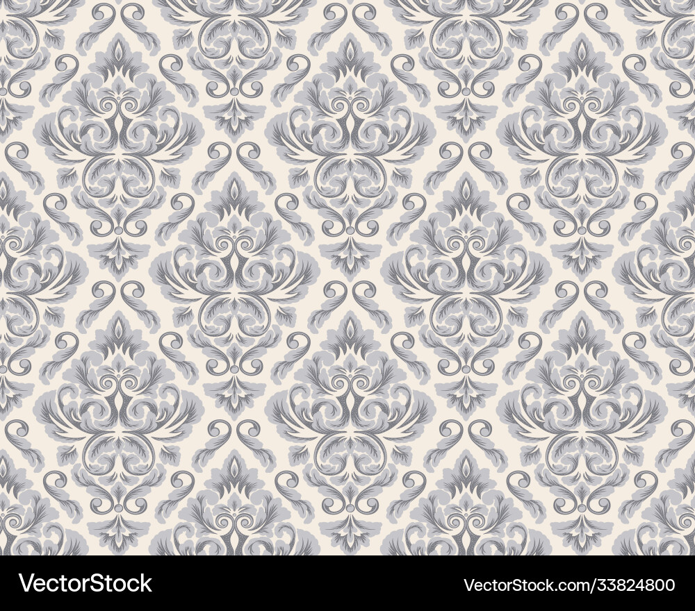 Damask seamless pattern element classical Damask seamless pattern element classical vector image