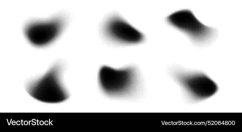 Design element halftone dotted frames set Design element halftone dotted frames set vector image