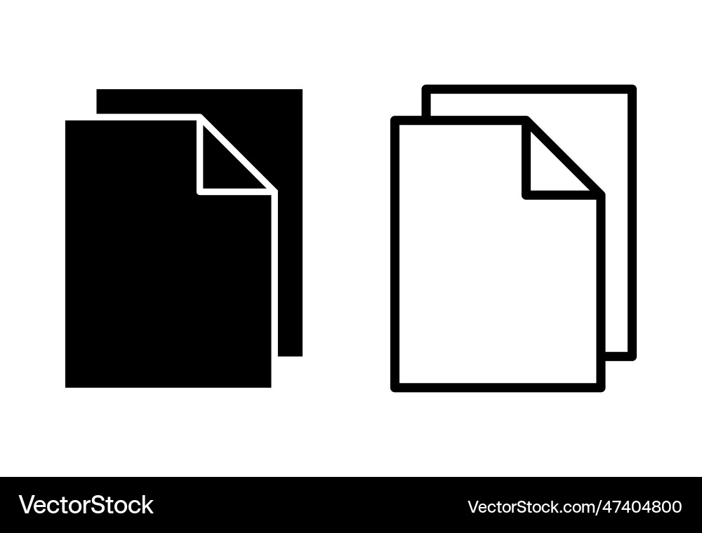 Document icon set paper file vector image