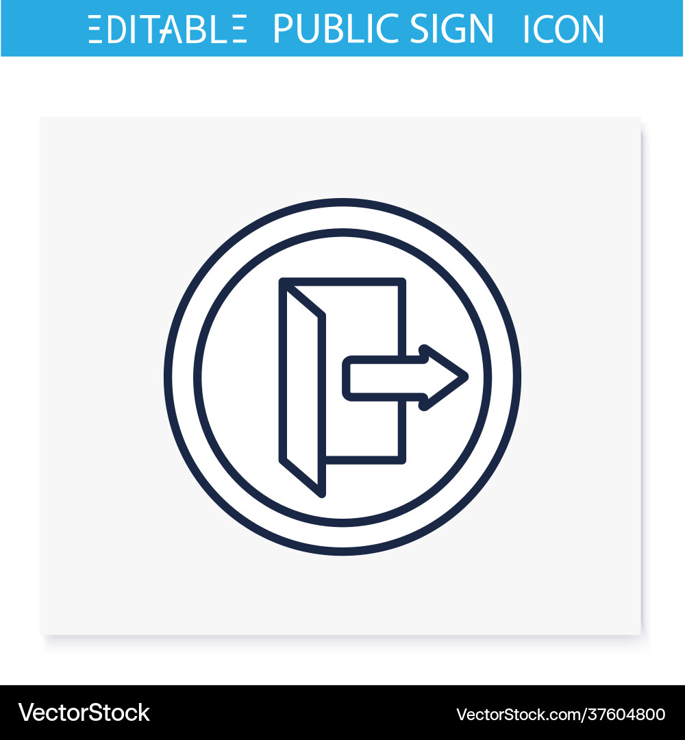 Exit symbol line icon Vector Image