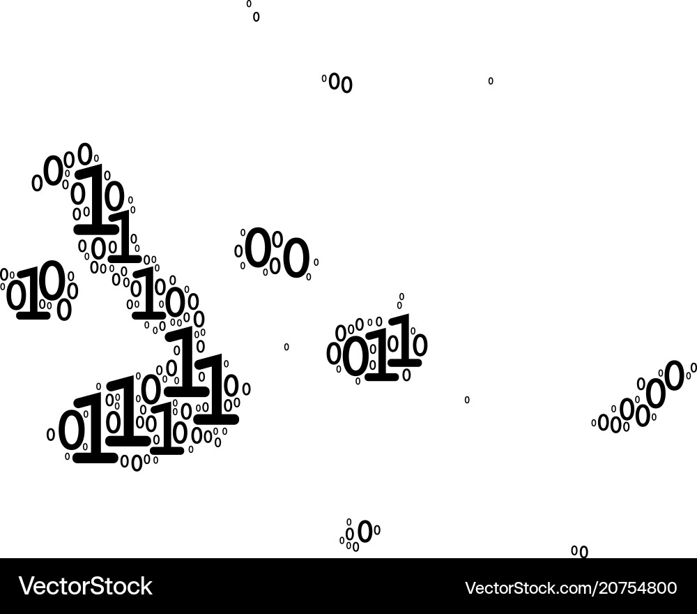Galapagos islands map mosaic of binary digits Vector Image