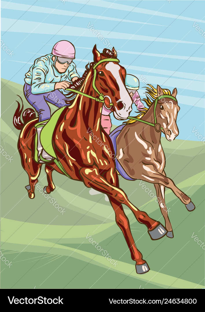 Horse racing competition Horse racing competition vector image