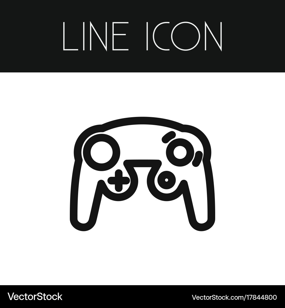 Isolated controller outline gaming element vector image