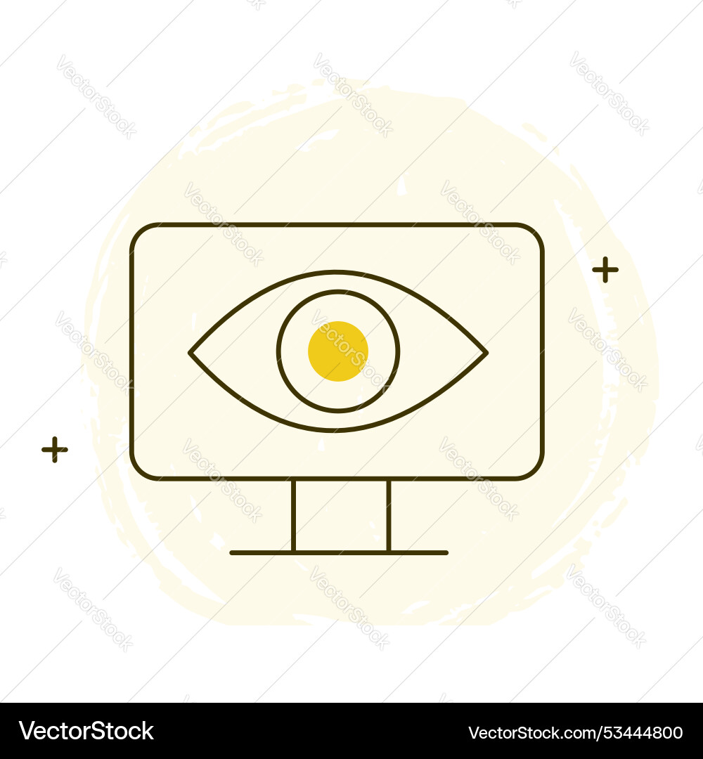 Machine learning and computer vision icon design vector image