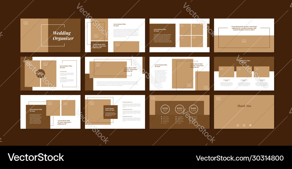 Minimal slides presentation background template vector image