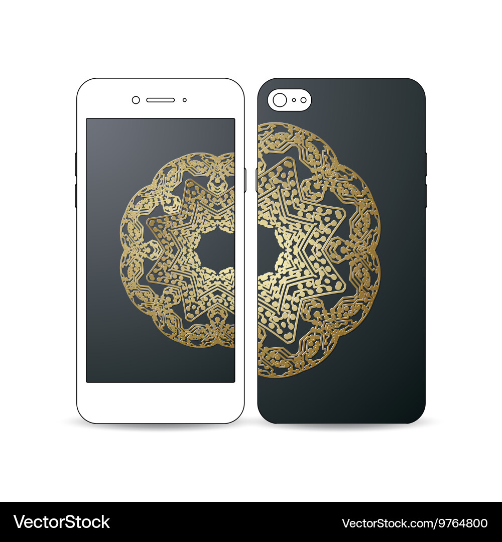 Mobile smartphone with an example of the screen Vector Image