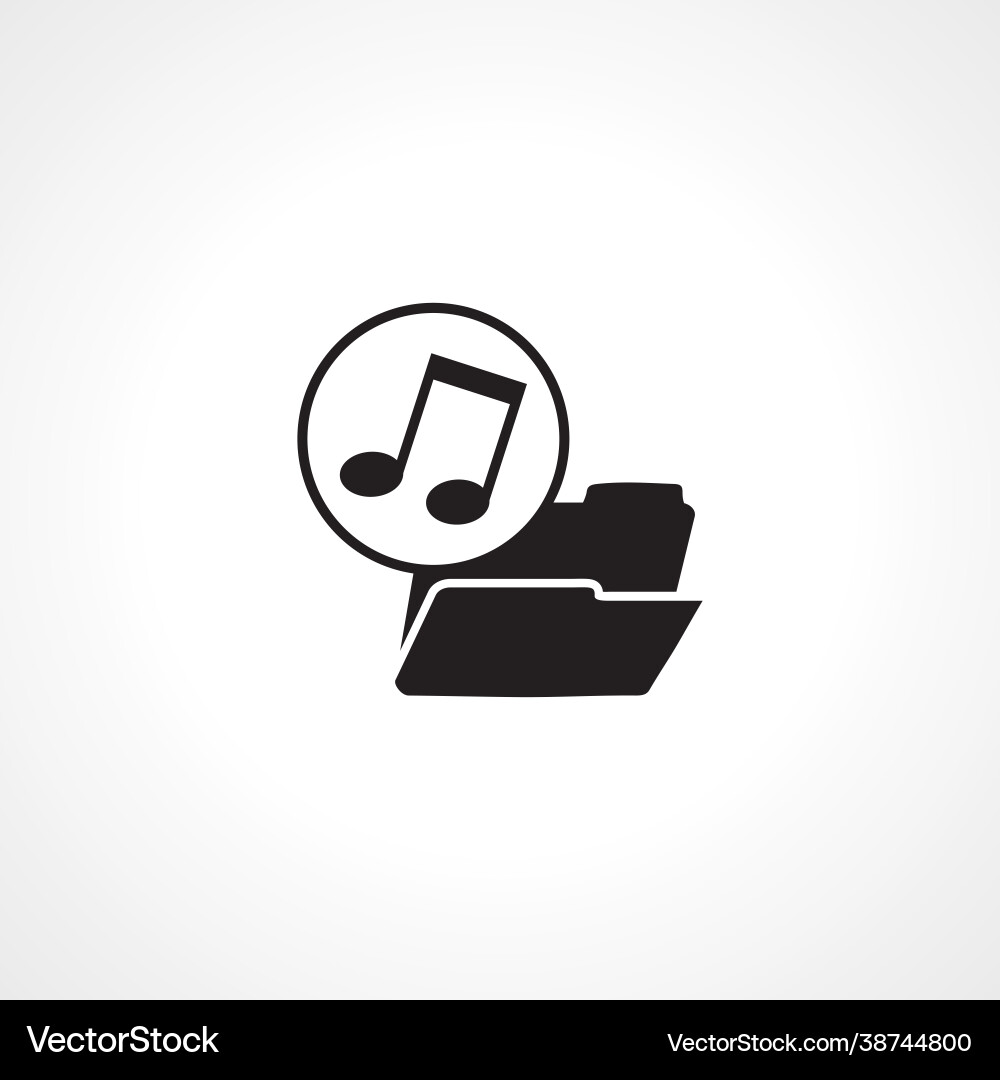Music files icon folder with notes vector image