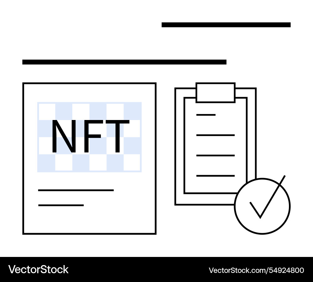 Nft certificate verification document Nft certificate verification document vector image