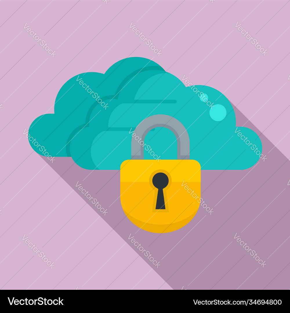 Secure Cloud Data Icon vector image