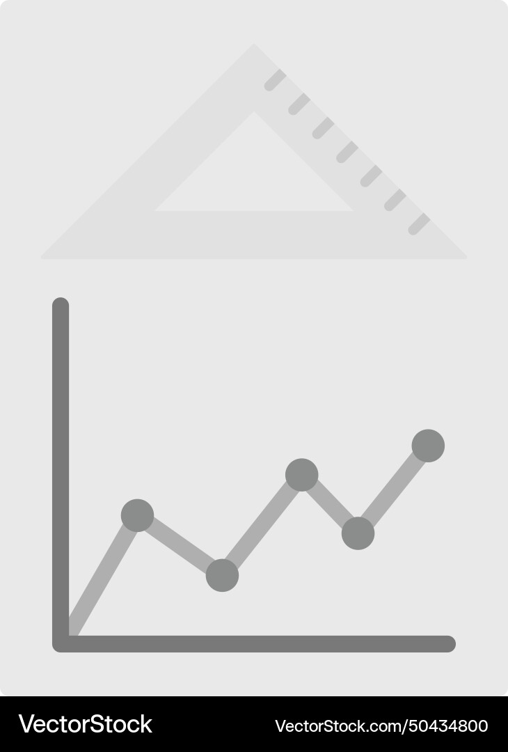 Set square and graph icon image vector image