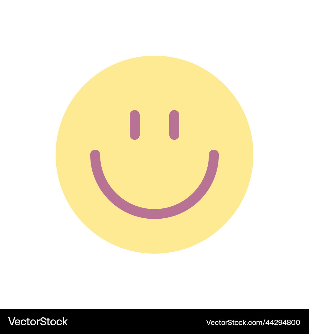 Smiling emoji flat color ui icon Smiling emoji flat color ui icon vector image
