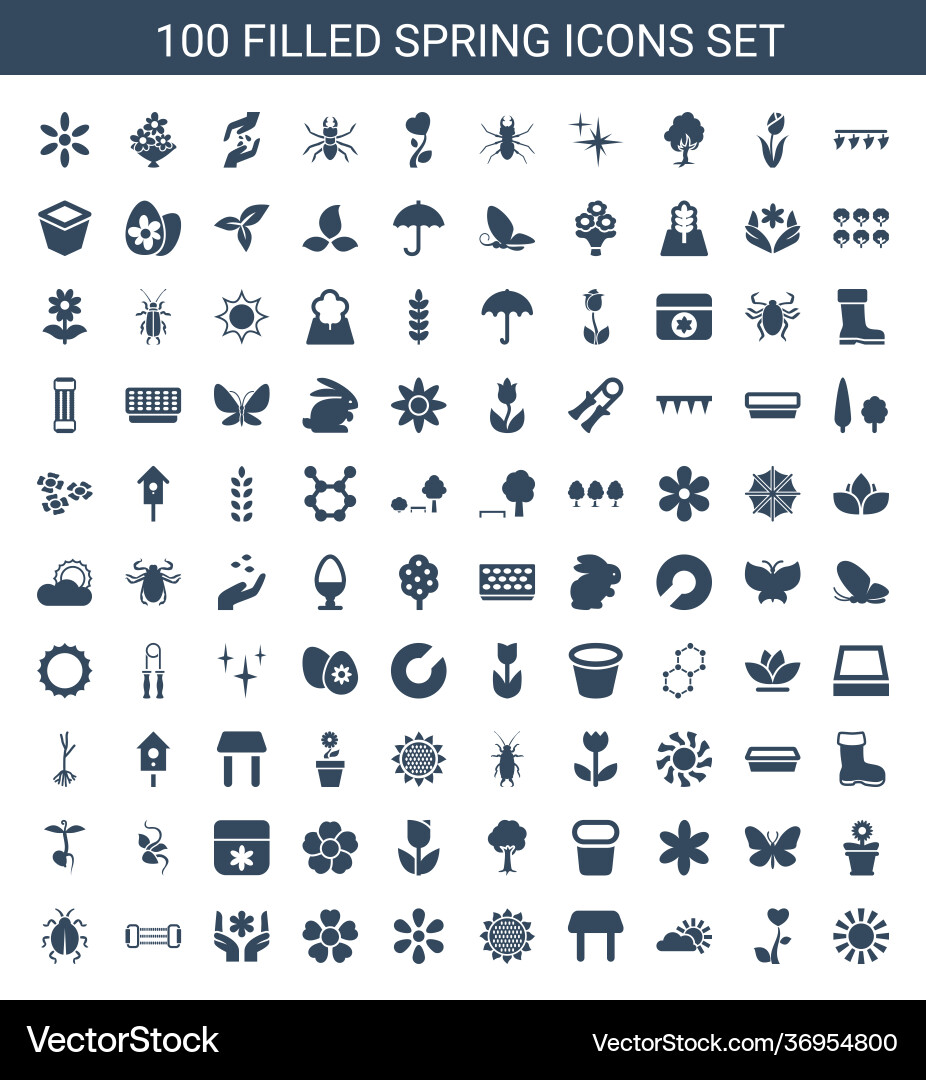 Spring icons Vector Image