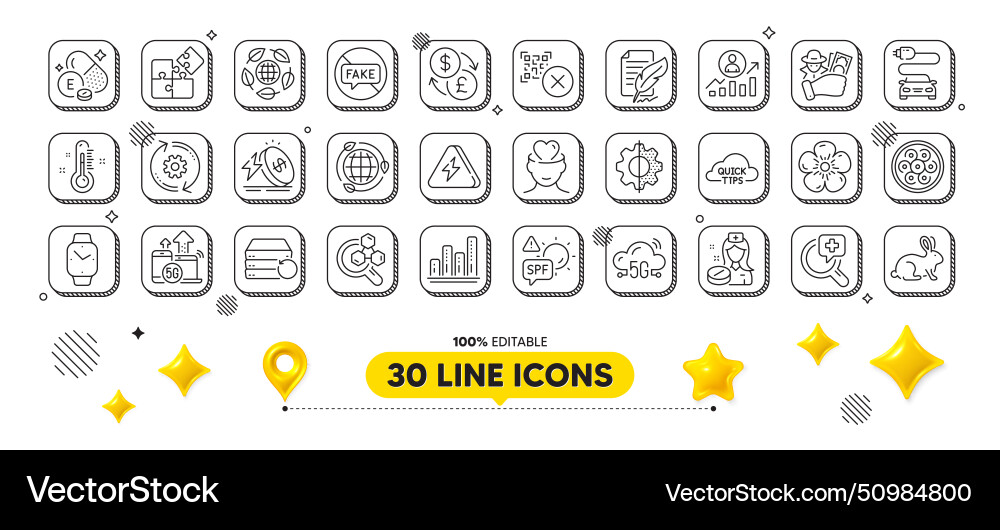 Transform qr code and natural linen line icons Vector Image