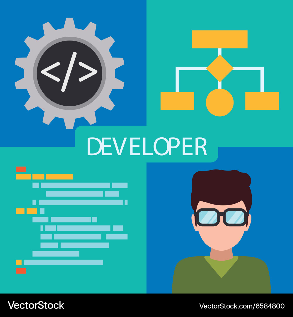 Web developer design vector image