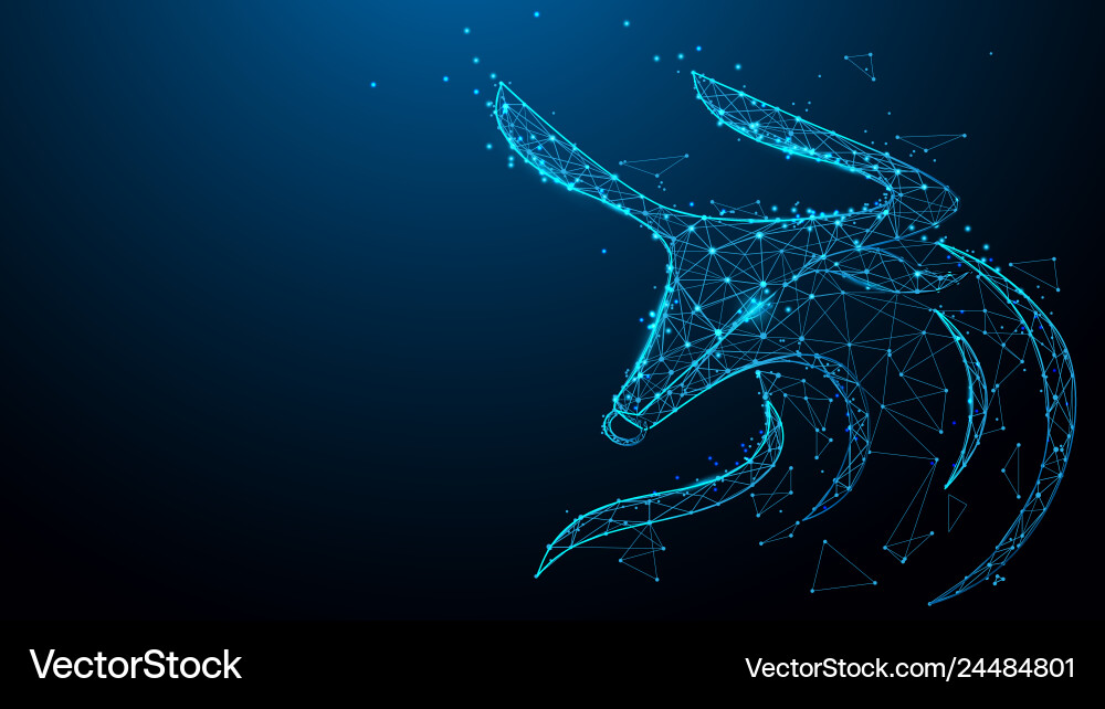 Abstract bull head from lines and particle style Abstract bull head from lines and particle style Vector Image