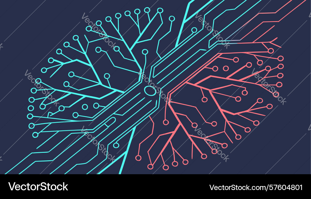 Abstract neural network brain design generative vector image