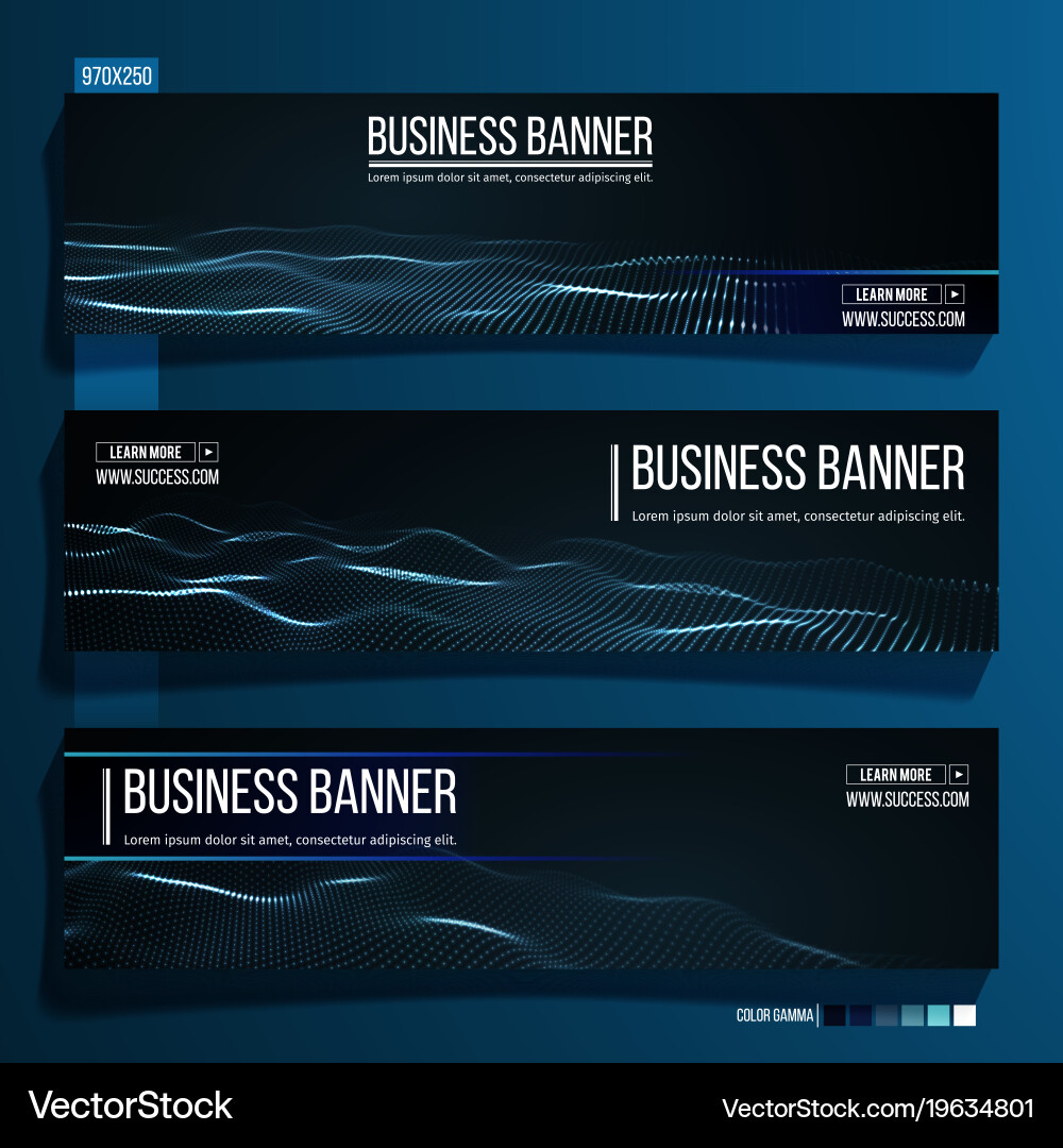 Abstract technology web banner background 3d grid vector image