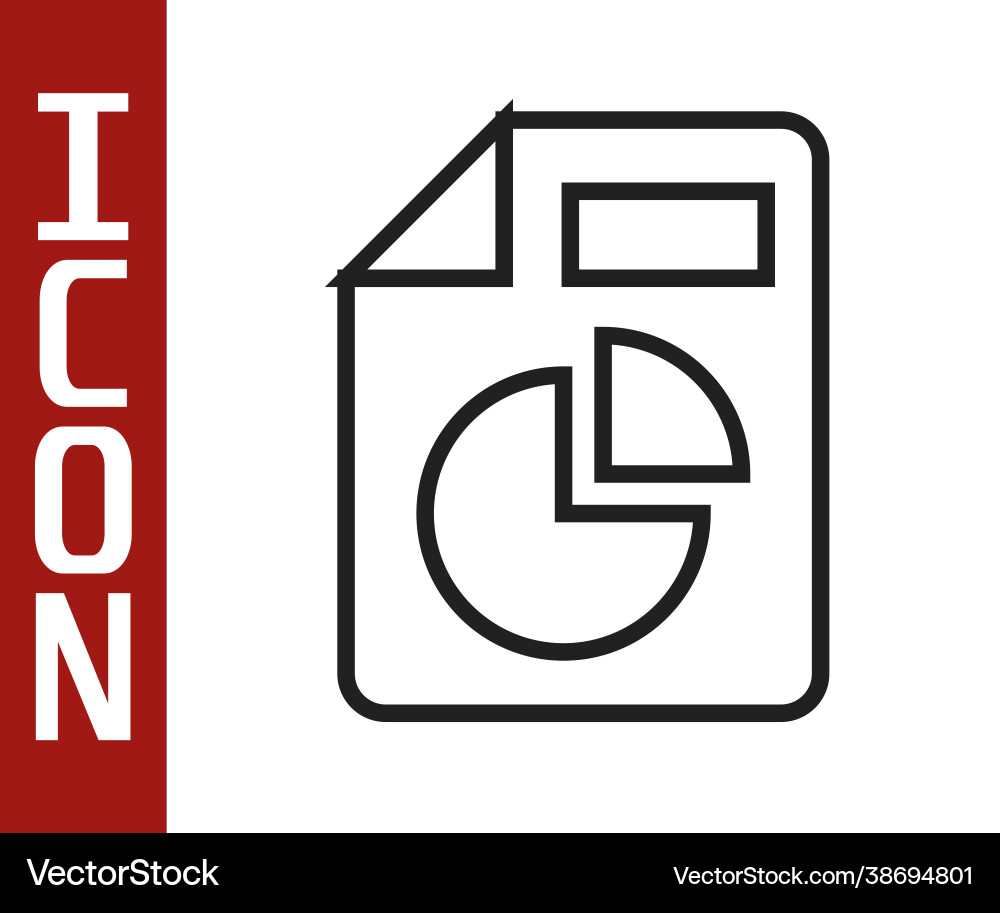 Black line document with graph chart icon isolated Black line document with graph chart icon isolated vector image