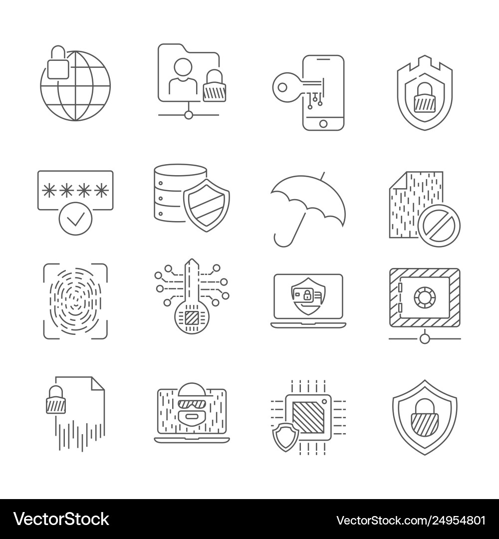 Computer technology and digital networks security Vector Image