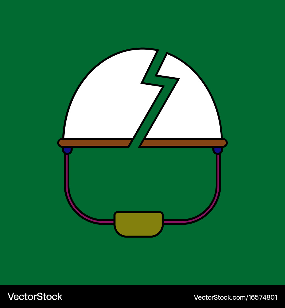 Damaged Military Helmet Icon Vector Image