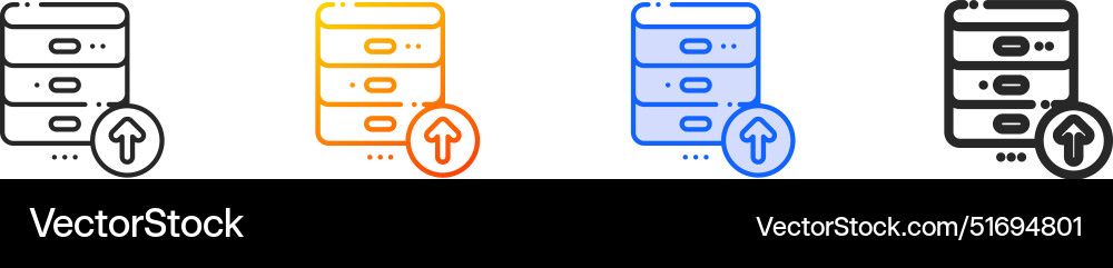 Database iconthin linear gradient blue stroke Vector Image