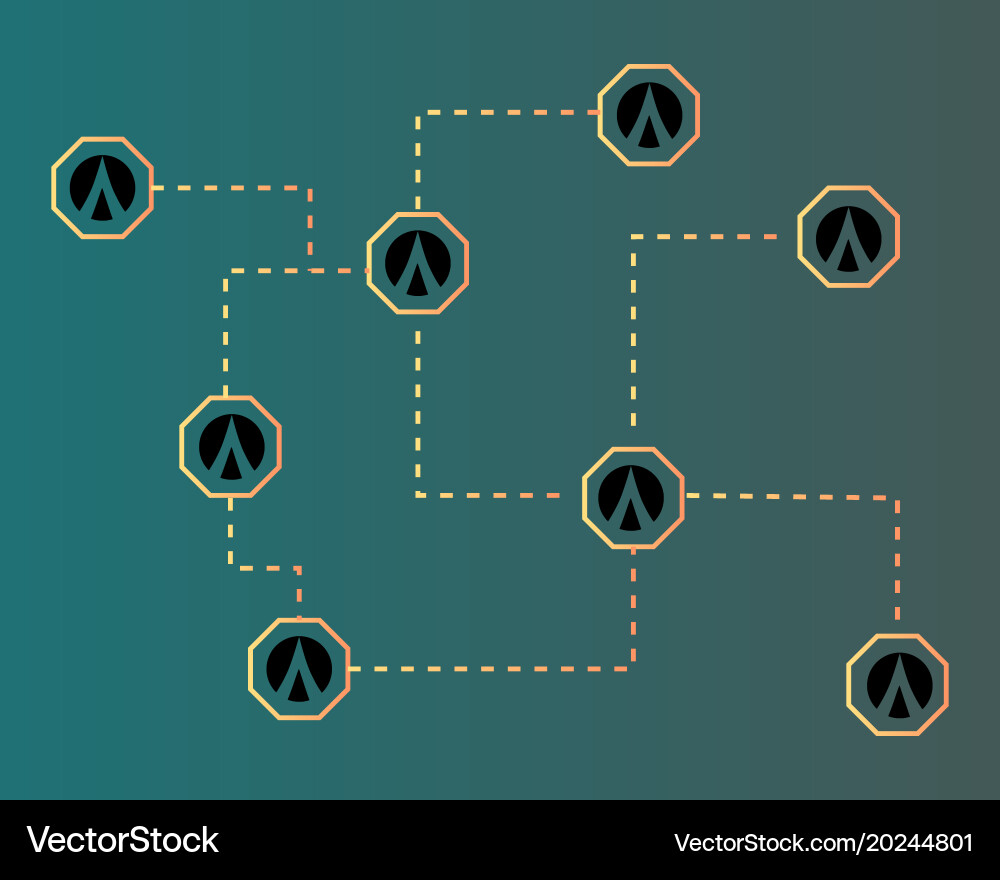 Dentacoin blockchain network technology style Vector Image