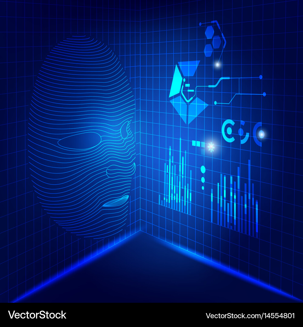 Digital Robot Interface vector image