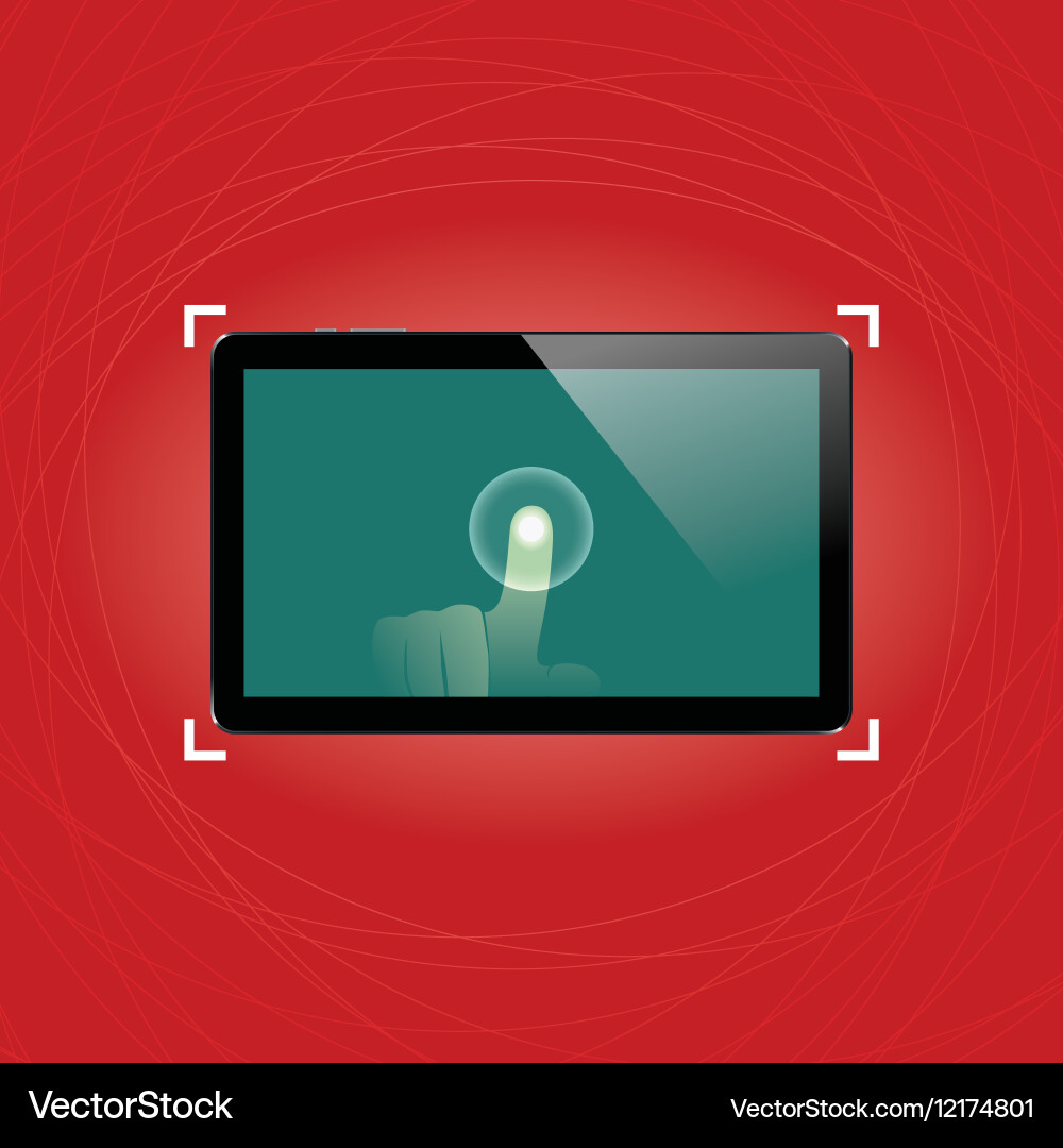 Digital tablet with shiny sensor screen touch Vector Image