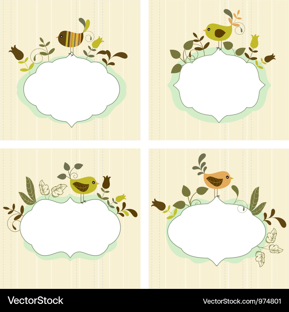 Floral Frame Collection Vector Image