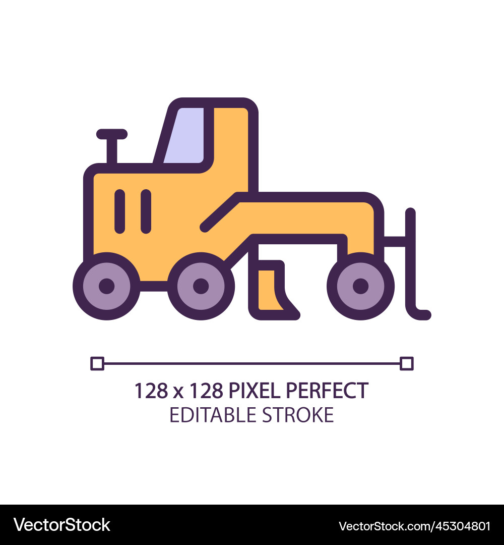 Grader pixel perfect rgb color icon Grader pixel perfect rgb color icon vector image