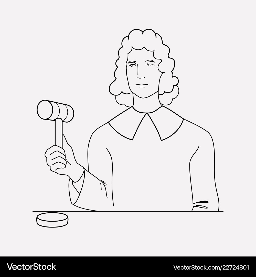 Judge icon line element Vector Image