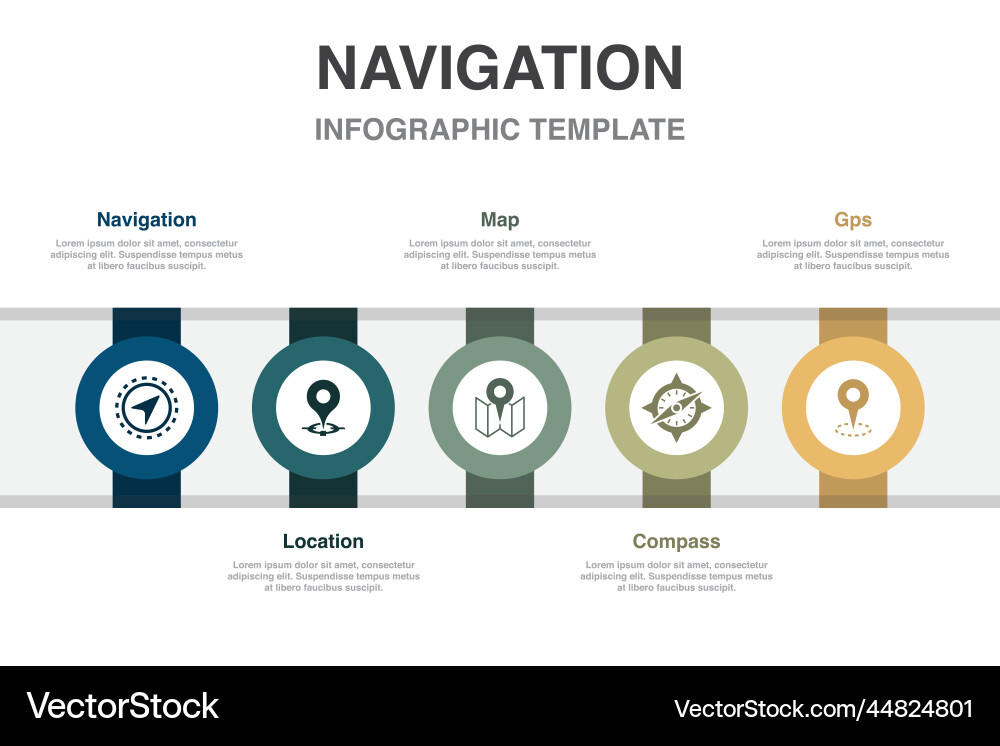Navigation location map compass gps icons vector image