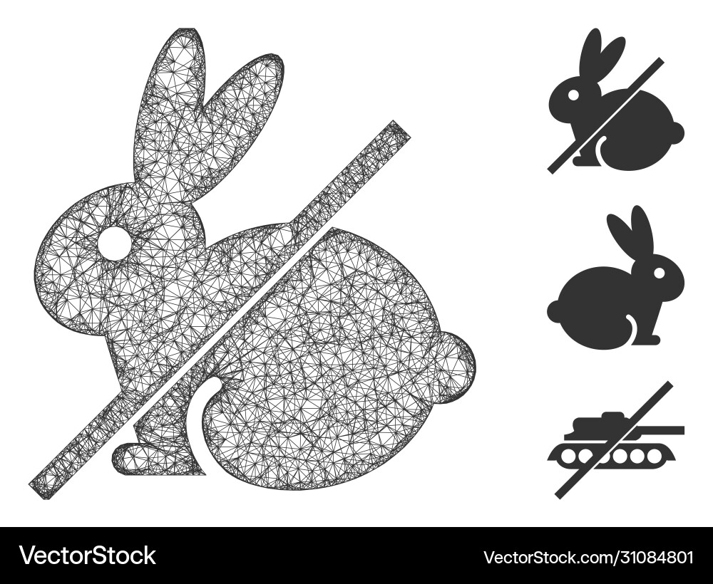 No rabbit polygonal web mesh No rabbit polygonal web mesh vector image