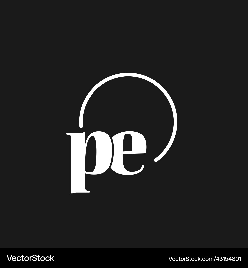 Pe logo initials monogram with circular lines Pe logo initials monogram with circular lines Vector Image