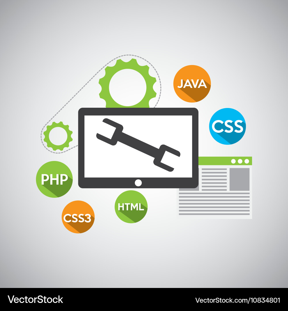 Programming language concept icons vector image