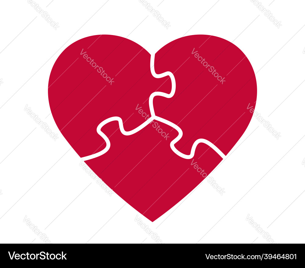 Puzzle Herz Formen Stücke Valentinstag Puzzle Herz Formen Stücke Valentinstag vektorbild