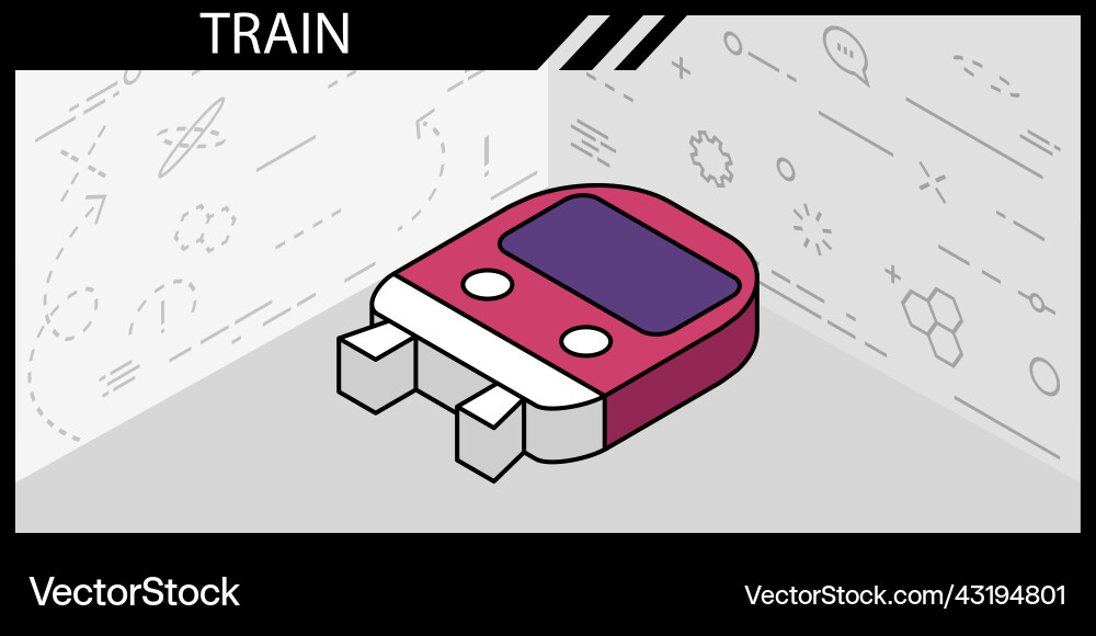 Train isometric design icon web 3d colorful Train isometric design icon web 3d colorful vector image