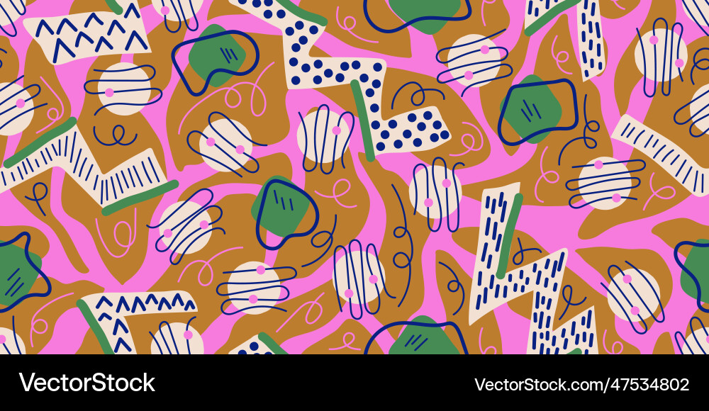 Abstract shapes modern seamless pattern design Abstract shapes modern seamless pattern design vector image