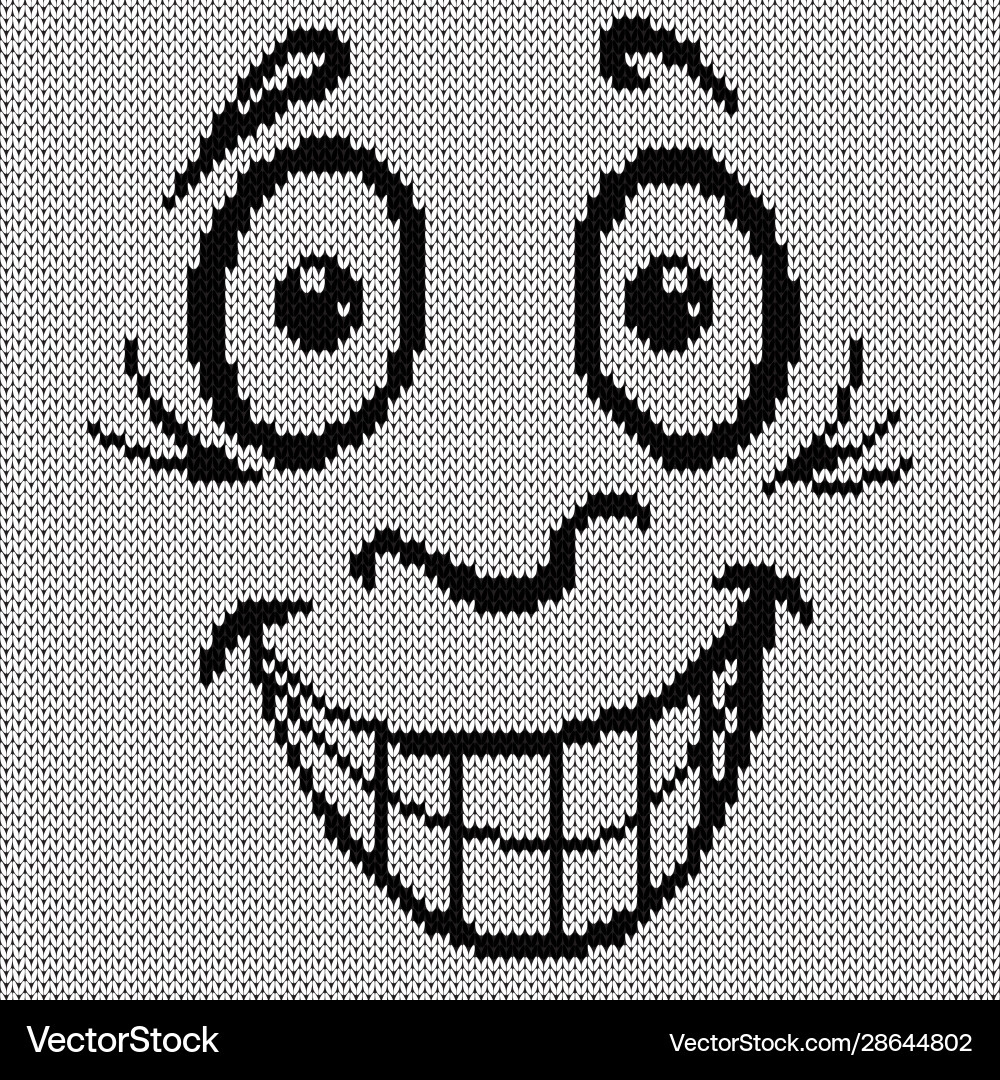 Amusing and smiling grimace Amusing and smiling grimace vector image